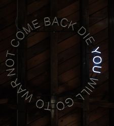 "Song for Dark Times," Claire Fontaine's exhibition in Naples at Solito Gallery.