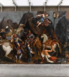 Ferrara, Avanzi's 17th-century canvas returns to Certosa after 80 years. And we see Sgarbi in public again