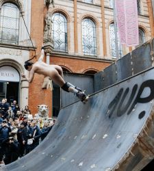 Naked female skaters inaugurate artwork, controversy ensues: 'why women always naked'?