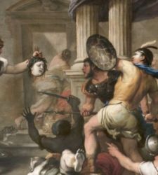 Palazzo Reale de G&ecirc;nes, les grandes toiles de Luca Giordano dans la salle du tr&ocirc;ne restaur&eacute;es