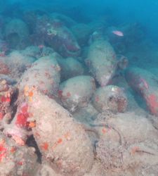 Mazara del Vallo: A Roman-era shipwreck containing hundreds of amphorae has been discovered at a depth of 46 meters