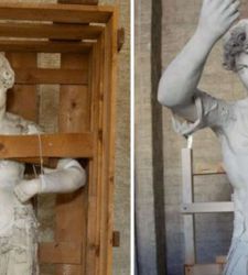 Parma, six sculptures from the Farnese Theater at the Pilotta restored.
