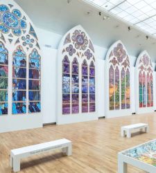 Paris, this is what the new contemporary stained glass windows at Notre-Dame will look like. But it's a controversy